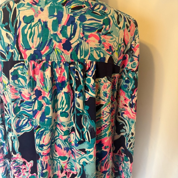 Lily Pulitzer Floral Blouse with Tassels medium - Picture 7 of 10